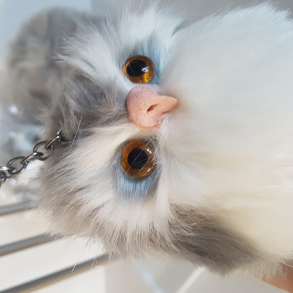 SOLD OUT Key Ring Pompom Keychain Fluffy Owl Faux Rabbit for Hanbag Backpack - Picture 6 of 11